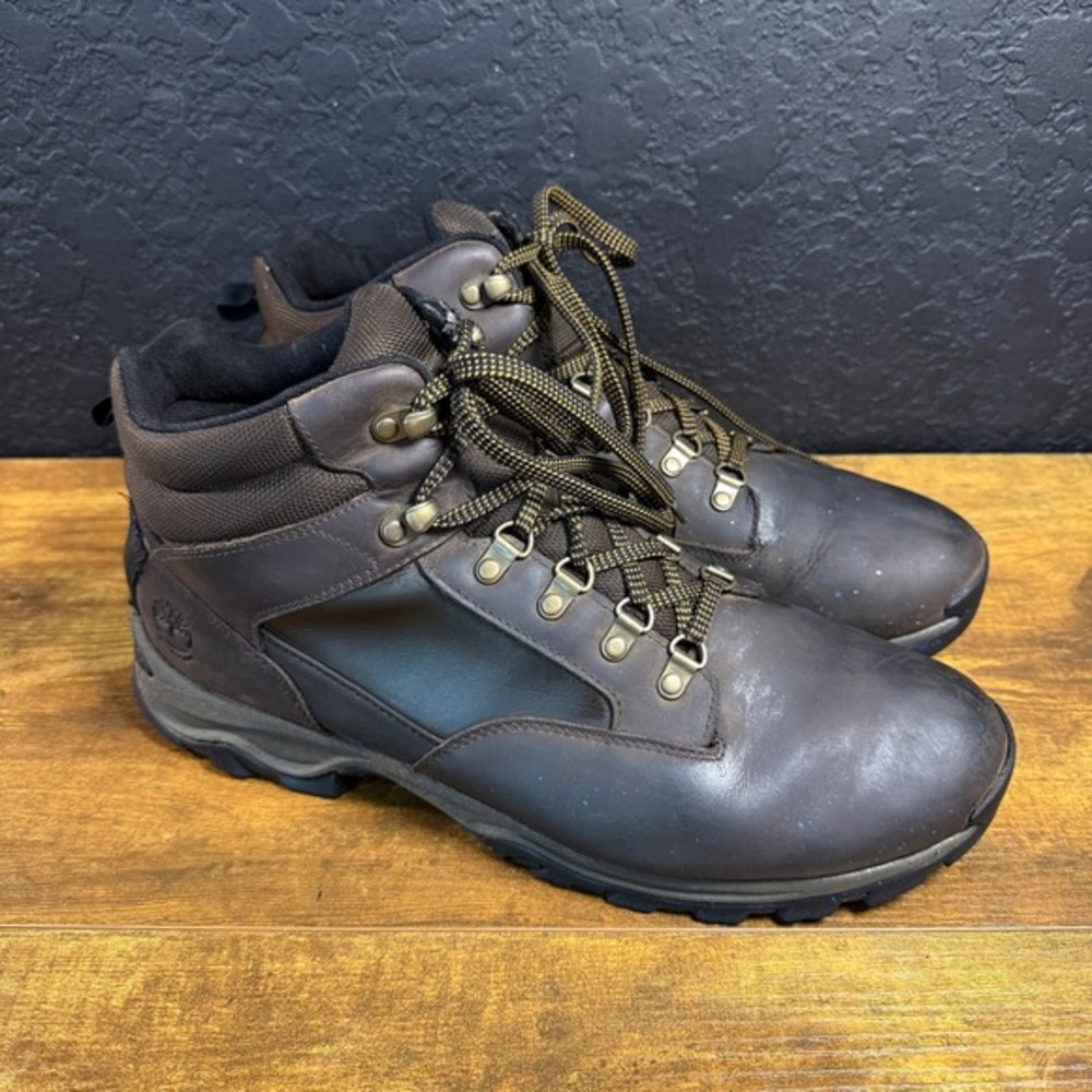 Timberland White Ledge Mid A4249 Dark Brown Leather Hiking Boots Mens‎ Size 13